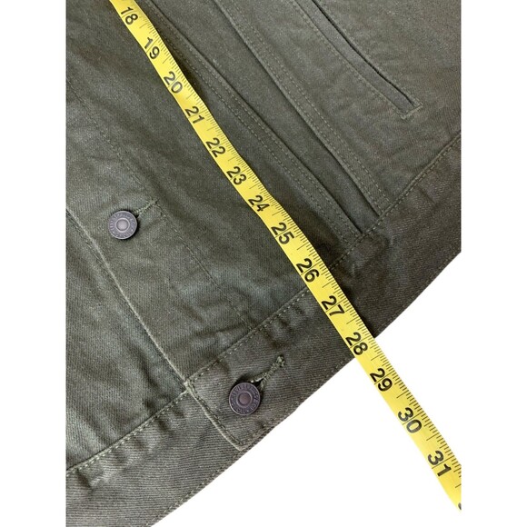Levi's Denim Vest Men's Medium Green Button Front Biker Trucker 100% Cotton - Picture 6 of 8